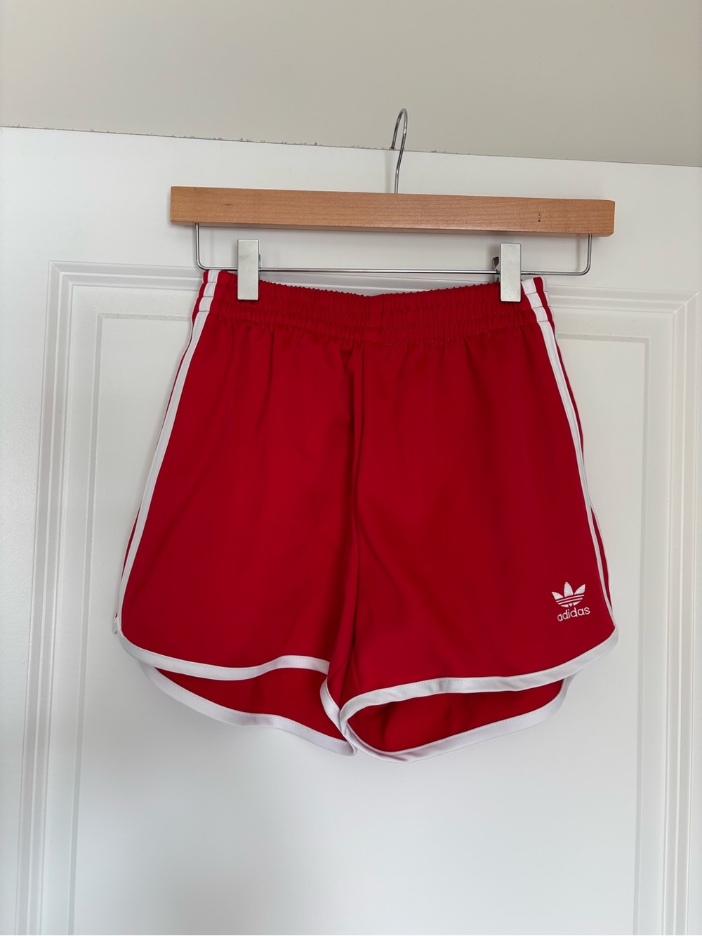 adidas Women’s Shorts Red with White Trim